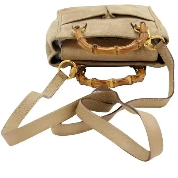Gucci Mini Micro Bamboo Suede Cross Body Bag GG-B0509P-0004 - Picture 6 of 11